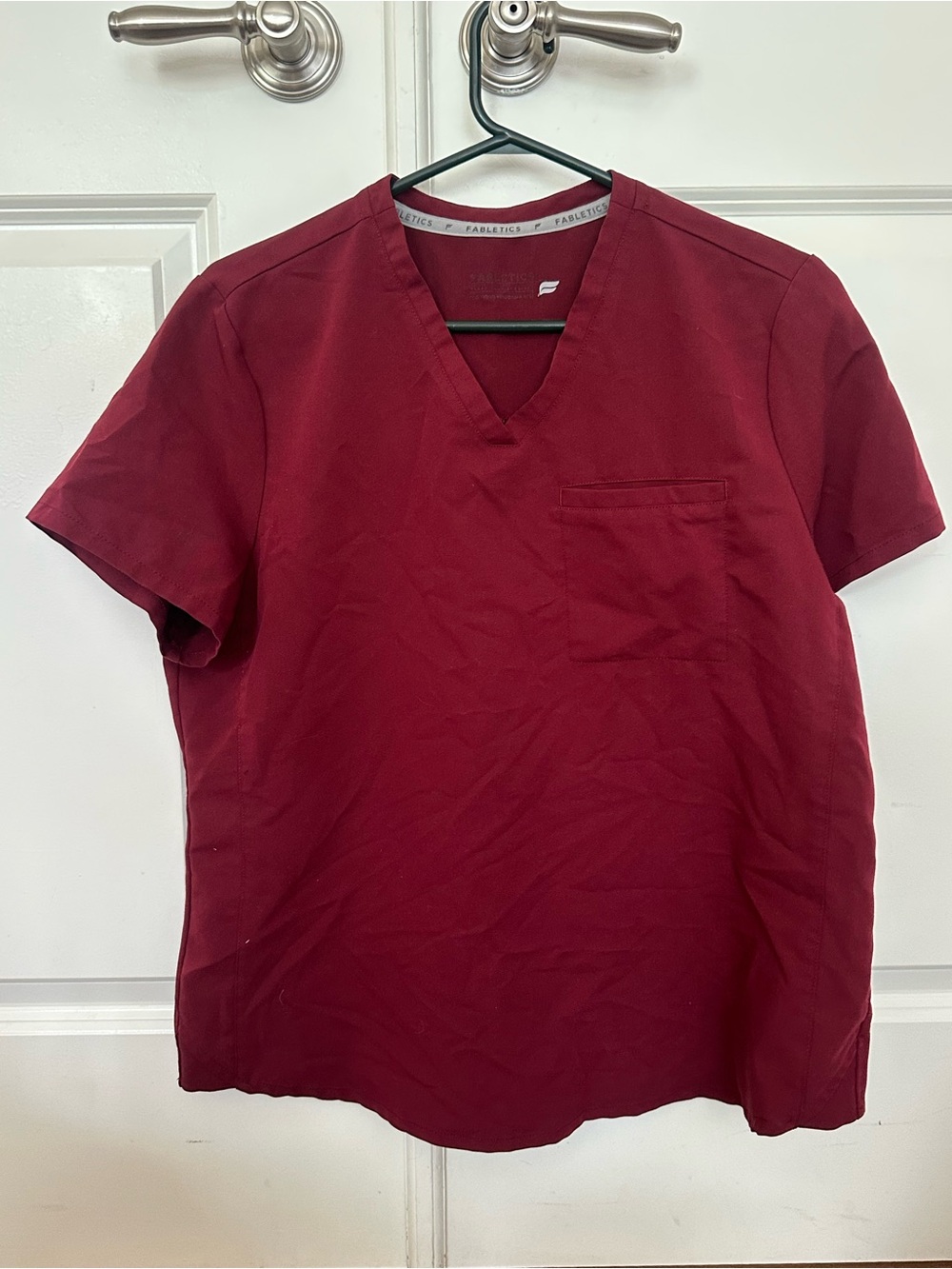 Maroon/Red Fabletics Scrub Top